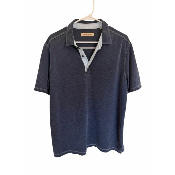 Tommy Bahama Men's Large Blue Short Sleeve Collared Button Up Neck Shirt - Picture 2 of 11